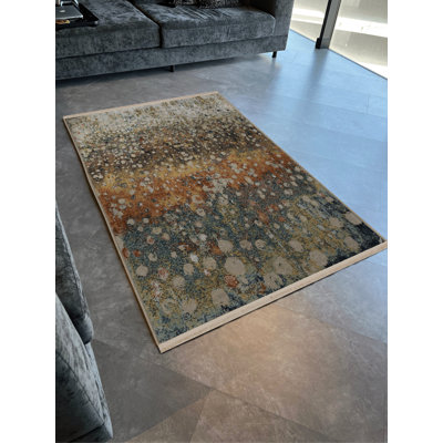Tapis décoratif moderne multicolore à motif abstrait