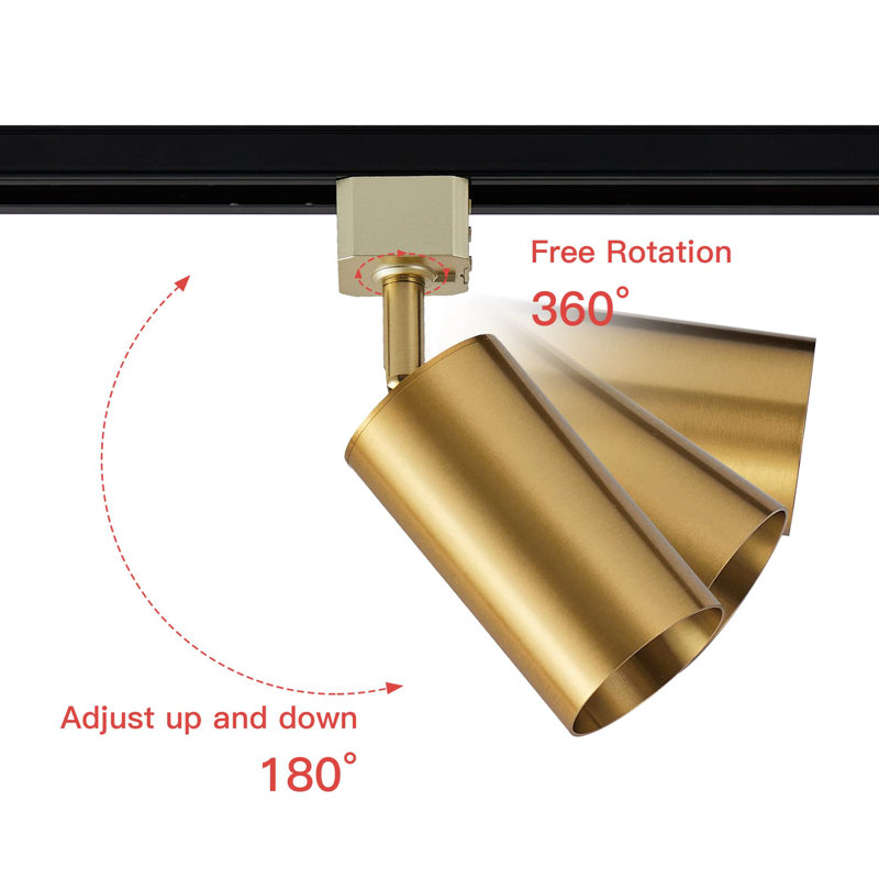 LED Track Lighting Heads Compatible with Single Circuit H Type Rail Ceiling Spotlight(Set of 4)