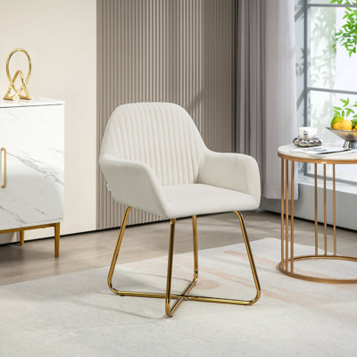 Abuaber Modern Accent Chair Velvet-Touch Fabric Armchair