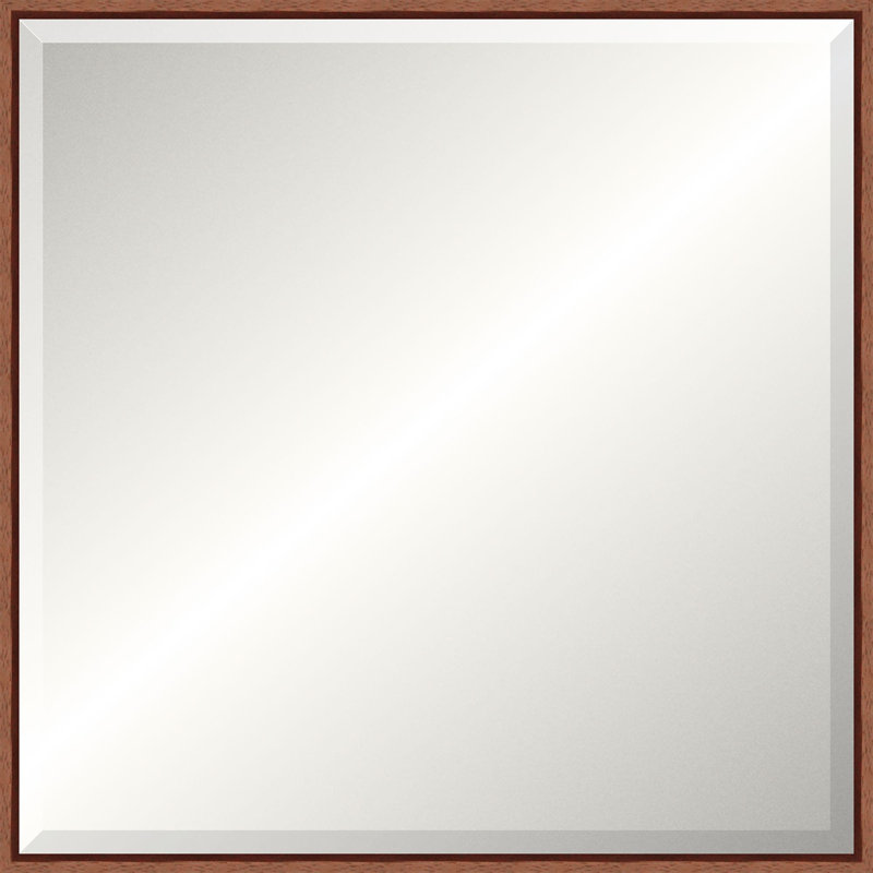Floater 1 Solid Wood Beveled Mirror, Rectangle, Gray, 49.25" x 37.25"