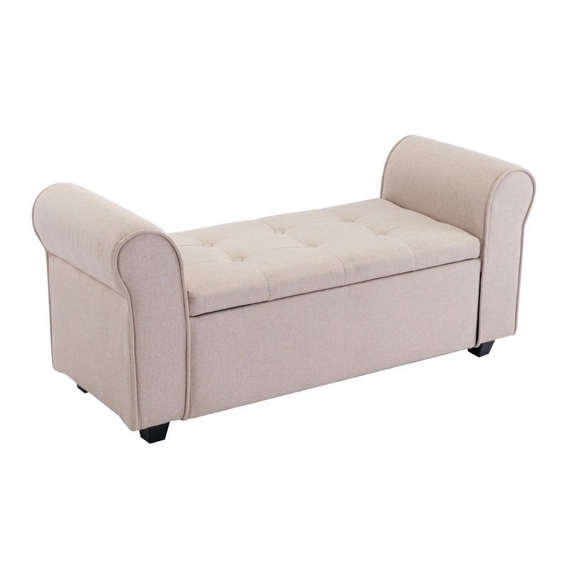 Axelrad Fabric Upholstered Storage Bench, Beige