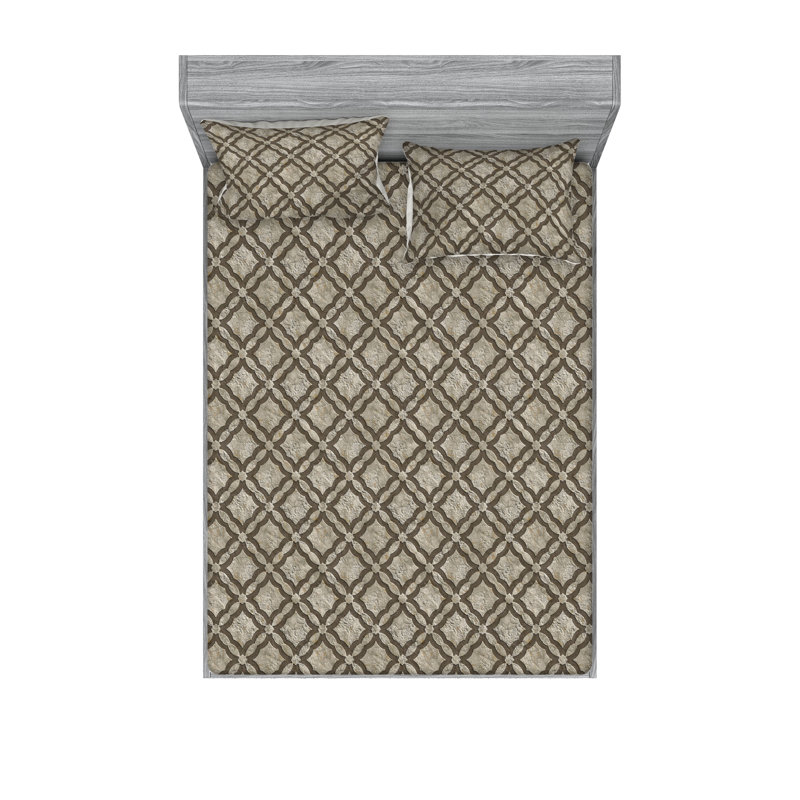 Drap-housse et taie décorative Ambesonne, Ensemble de draps pour très grand lit avec 2 taie
