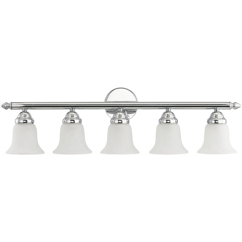 Éclairage pour meuble-lavabo à 5 lumières Ferri, Chrome poli