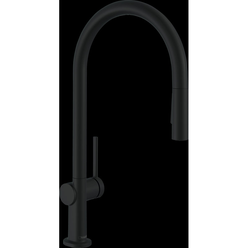 hansgrohe Talis N HighArc Kitchen Faucet, O-Style 2-Spray Pull-Down, 1.75 GPM, Matte Black