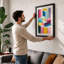 Stacked Forms Geometric - Framed Print-971576064-971576070