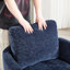 Fauteuil pivotant bleu à 360 degrés, siège en tissu chenille, siège respirant, conception respirante, base, installation simple, parfait pour l'ambiance de bureau, dimensions de 31,66 po, 59,54 po