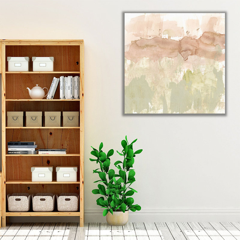 «Dusty Blush and Olive II», reproduction d'art sur toile, H 12 po x l 12 po