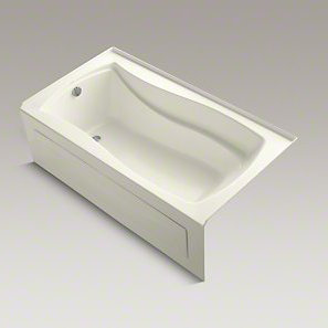 Mariposa 66" x 36" Alcove Soaking Bathtub, Almond, Left