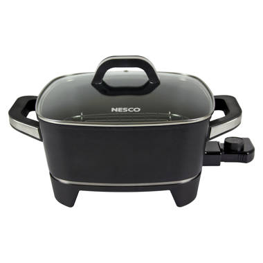 10.5-Qt Large Electric Skillet Nonstick Extra Deep, with Glass Vented Lid