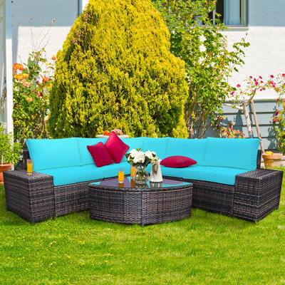 Ensemble de conversation modulaire avec coussins 6 pièces Branmir