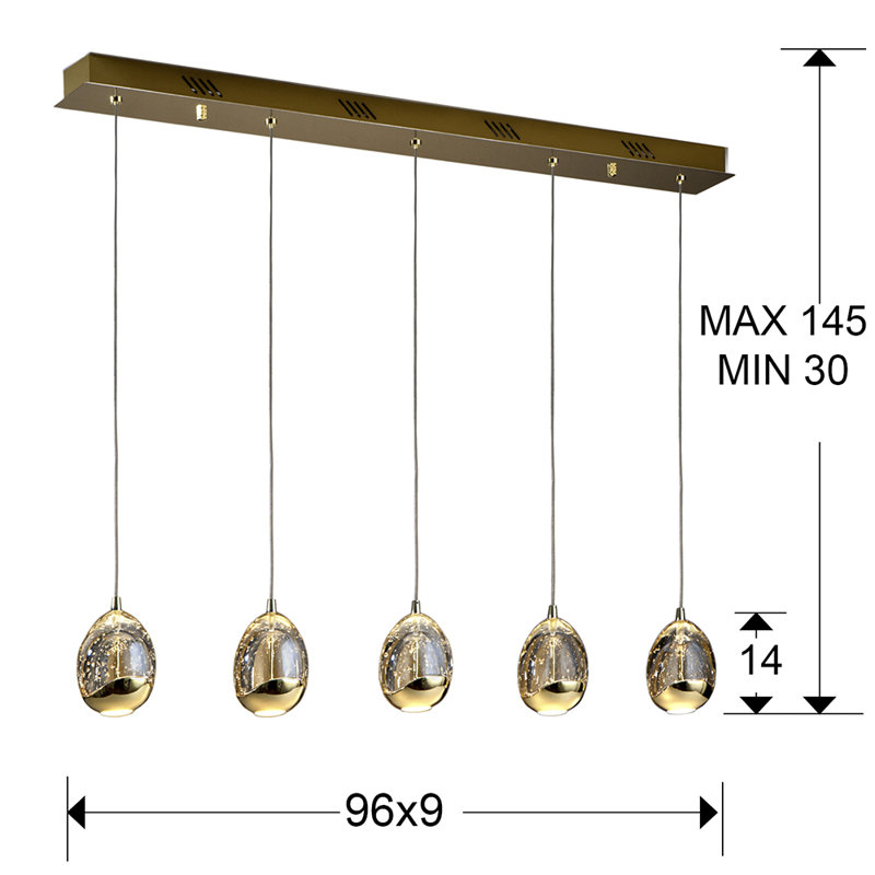 Neher 5 - Light Golden LED Kitchen Island Pendant
