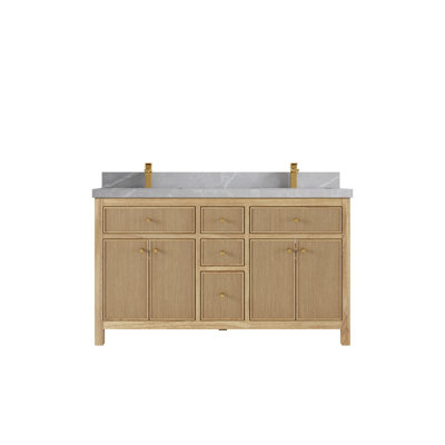 Sonoma 60'' Double Bathroom Vanity with Quartz Top