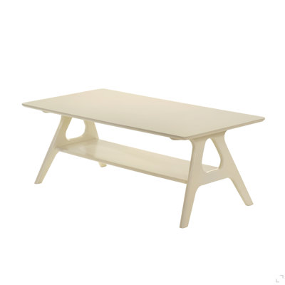 Mid-Century Modern Wood Shelf Coffee Table