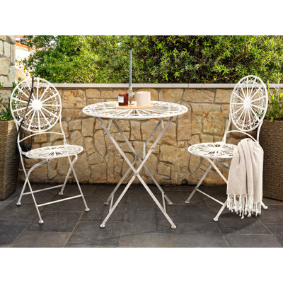 Midlothian 2 - Person Metal Patio Dining Set with Round Table