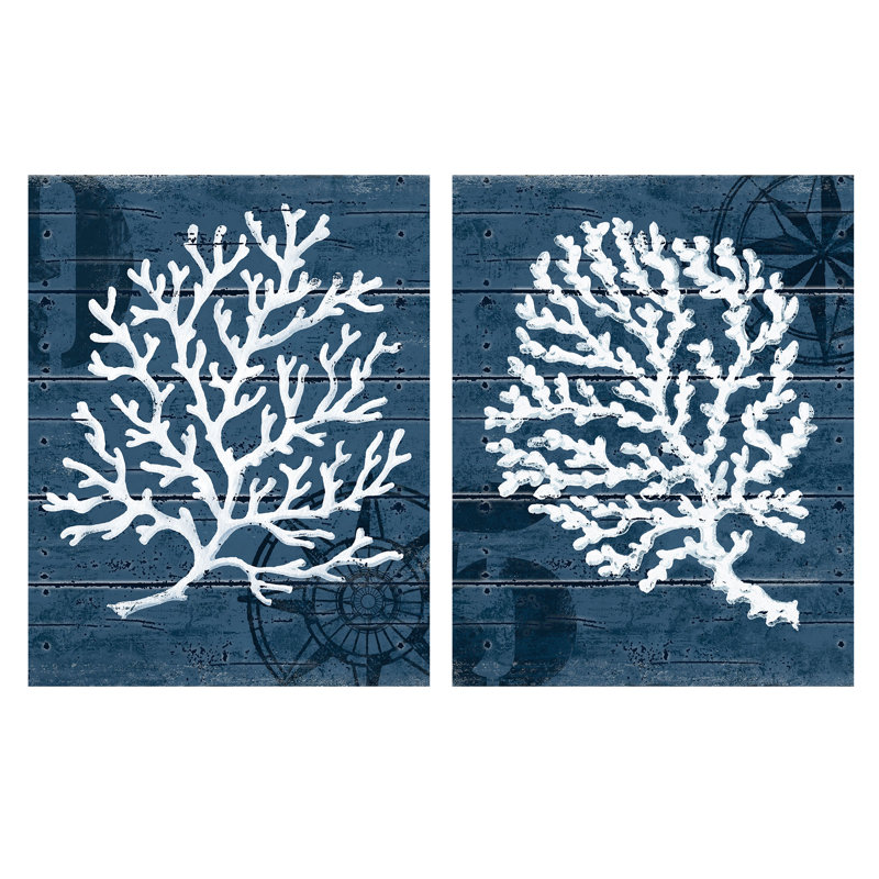 «Cape Coral I and II», ensemble de 2 reproductions de peintures à l'acrylique sur toile tendue, H 20 po x l 20 po x P 1,5 po