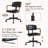 Mid-Century Modern Faux Leather Office Chair with Wood Accents, Adjustable Height Task Chair-1075656700