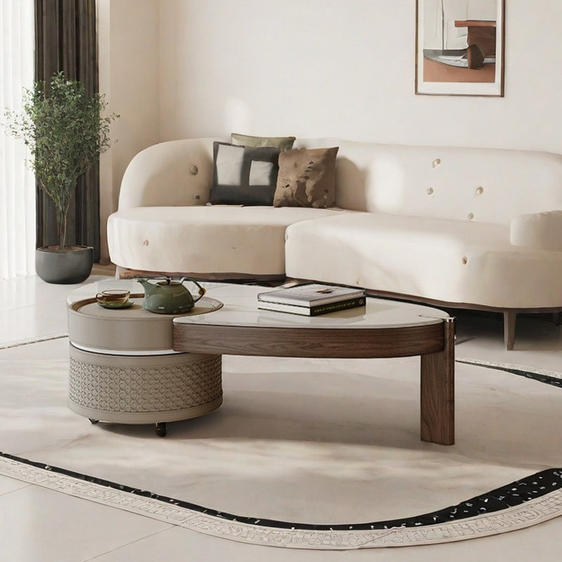 Table basse Creative avec pierre micro-cristalline