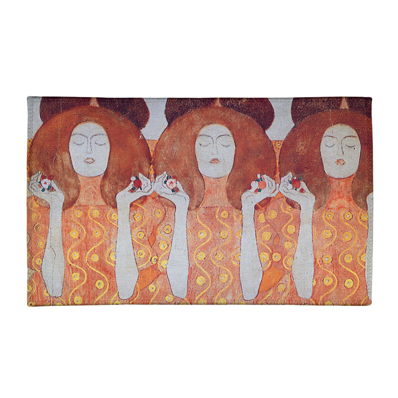Tapis brun/orange de mariées anges, Rectangle 3 pi x 5 pi