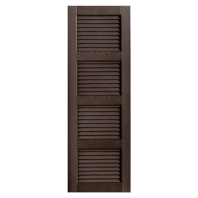 Paire de volets à persiennes droites, 16 po, 28 po, Brun