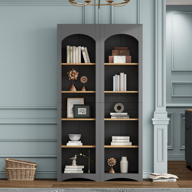 Bibliothèque autoportante à 5 niveaux, Gris