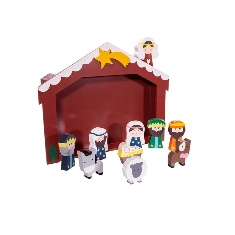 Ensemble de crèche de Noël pour enfant avec ensemble de table stable, 10 pièces Kurt Adler