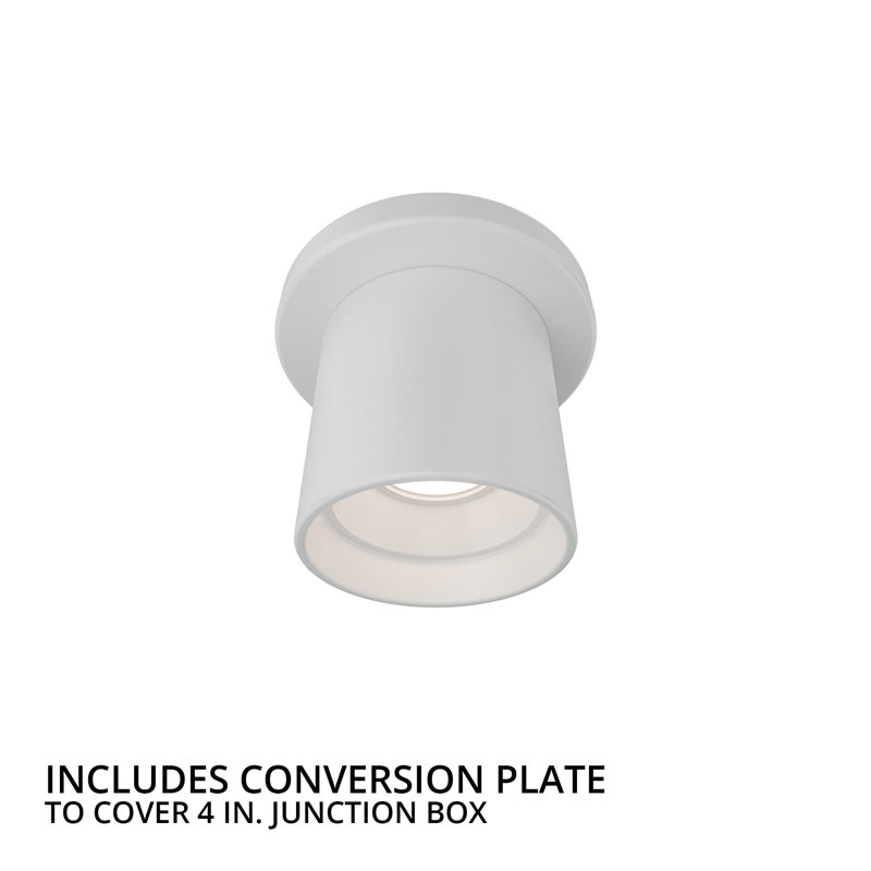 Downtown Round Dimmable LED Outdoor Flush Mount With Built In Color Temperature Switch from 3000K/3500K/4000K, 3000, White