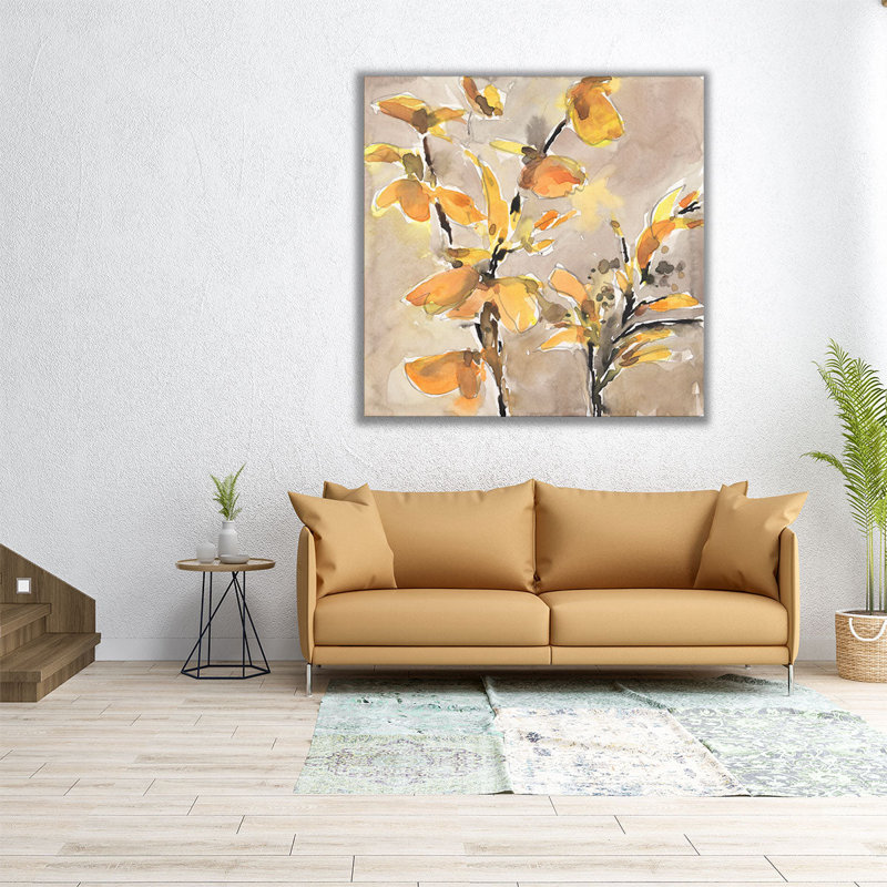 «Ginkgo Leaf Moment I», reproduction d'art sur toile, H 12 po x l 12 po