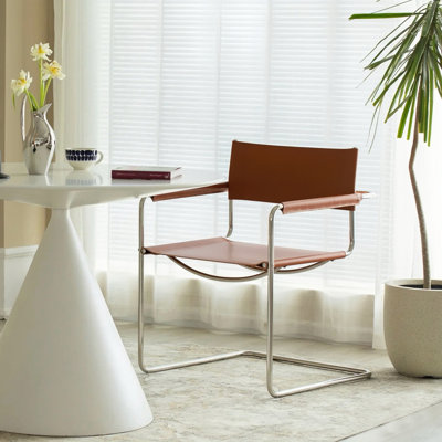 Cantilever Side Chair, Accent Chairs, Dining Chair, Stainless Steel Frame Armchair, Office Chair