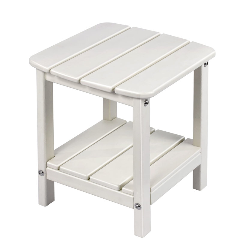 Table d'appoint carrée d'extérieur L 14,5 po x l 14 po, Beige