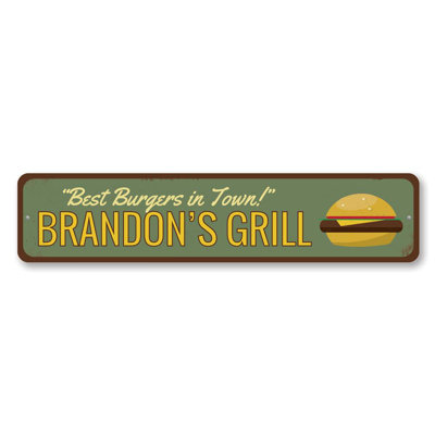 Panneau «Best Burgers In Town» en aluminium