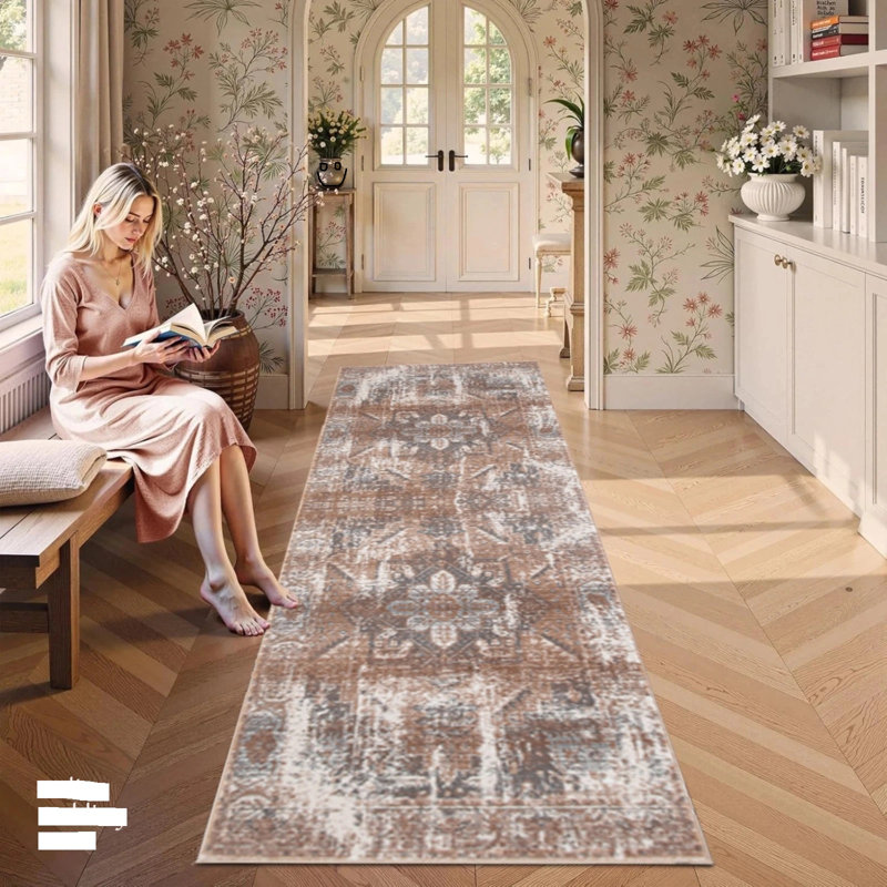 Runner Area Rug, Beige, Runner 60 x 220 cm