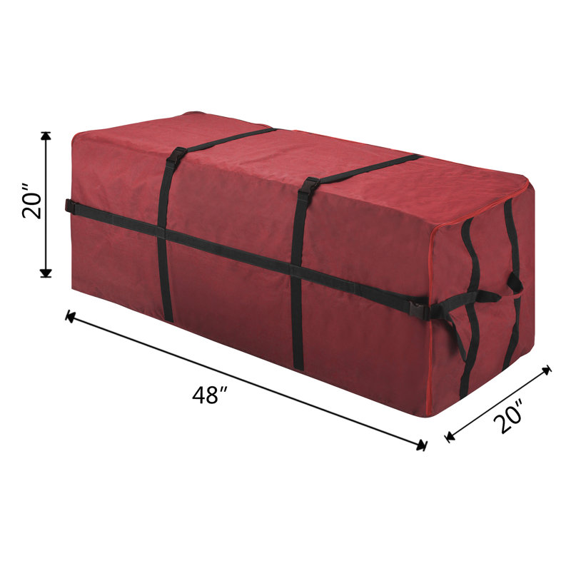 Sac de rangement pour arbre de noël, H 24 po x l 24 po x P 59 po, Rouge