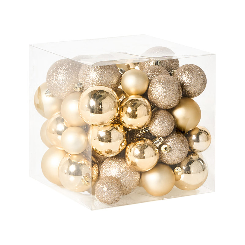 7cm Solid Colour Plastic / Acrylic Bauble, Gold