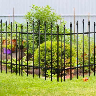 Barrière de jardin arquée en métal, panneaux de clôture décoratifs sans creusage pour animaux