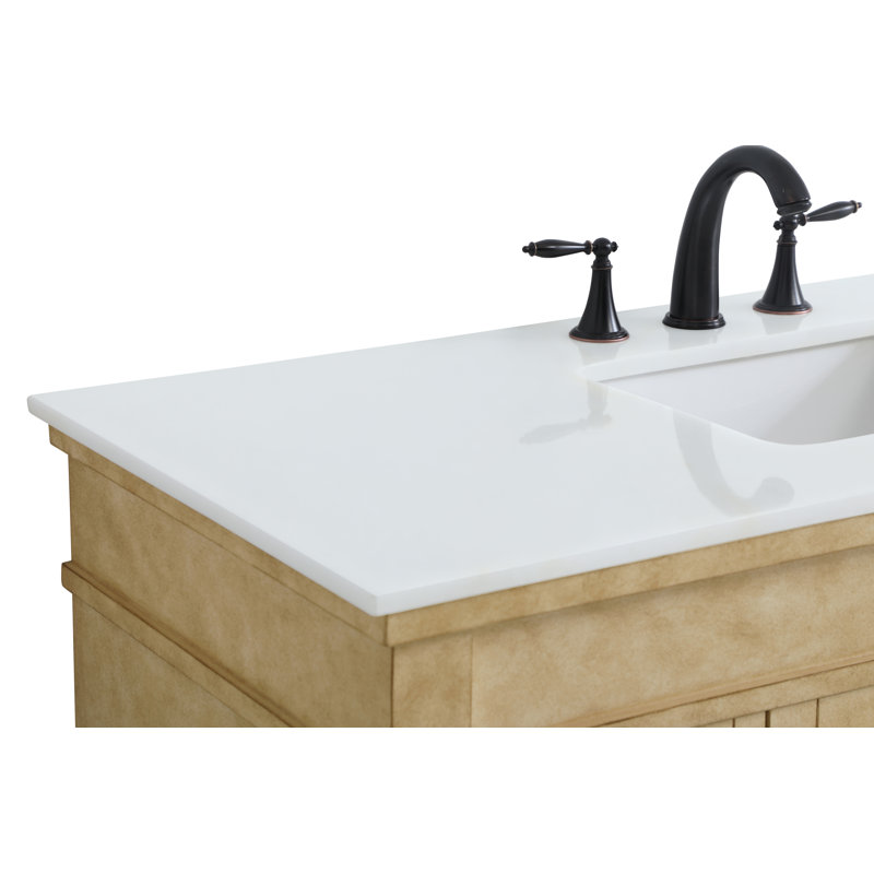 Ensemble de meuble-lavabo simple 48 po Lexington, Beige antique, Blanc ivoire