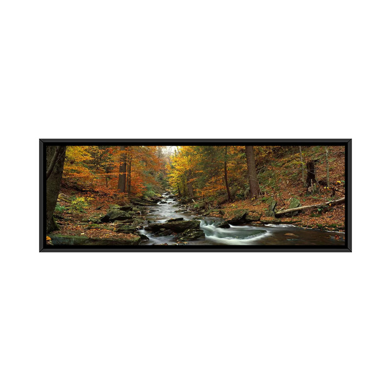 « automne treess cuisine pa », reproduction de photo sur toile tendue, H 24 po x l 72 po x P 1,5 po, Toile avec cadre noir
