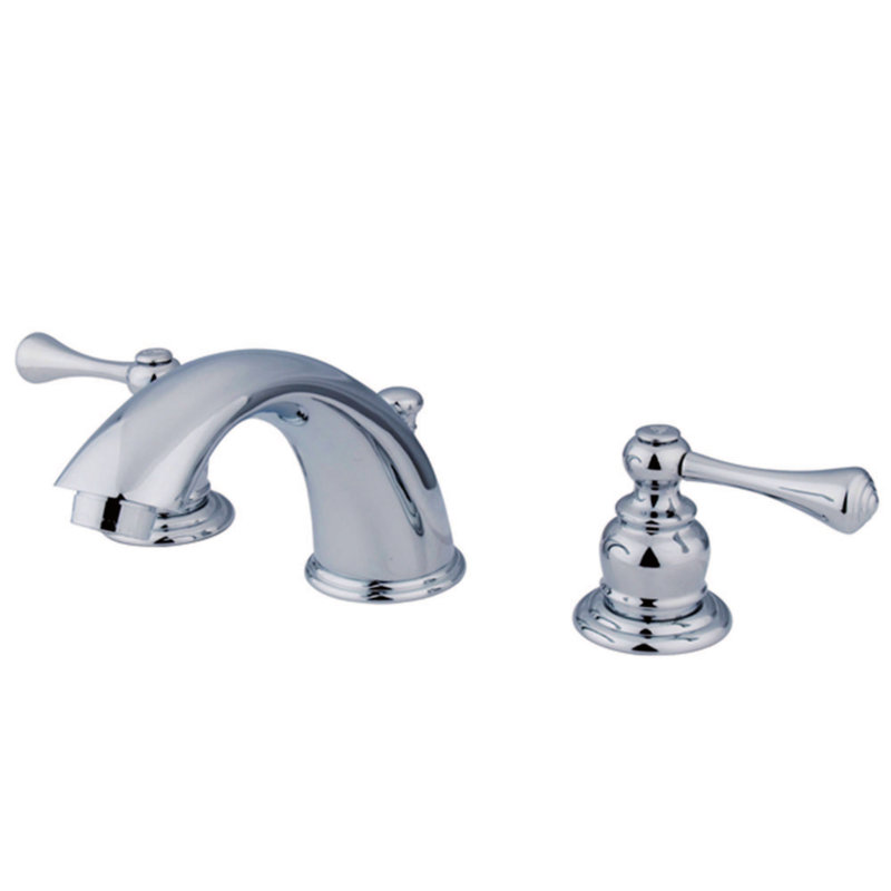 Widespread Bathroom Faucet with Drain Assembly, Polished Chrome