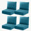 Ensemble de coussins épais de 6 po pour l'extérieur Ancolonia - Coussins de siège / dossier de l 24 po x P 24 po avec housse amovible, ensemble de coussins de patio de remplacement pour chaise, canapé, causeuse