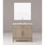 Meuble-lavabo gris en chêne gris L x P 22 po, comptoir en quartz blanc, miroir 34 po, robinet agréable P 36 po 22 po avec miroir 34 po et robinet inclus