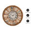 Horloges murales rétro fabriquées à la main, quartz silencieux sans tic-tac, à piles, style chiffres romains, (couleur rétro)