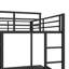 Lit superposé double au-dessus d'un lit simple en métal avec bureau pliant, garde-robe à DEL, peu encombrant / réduit le bruit