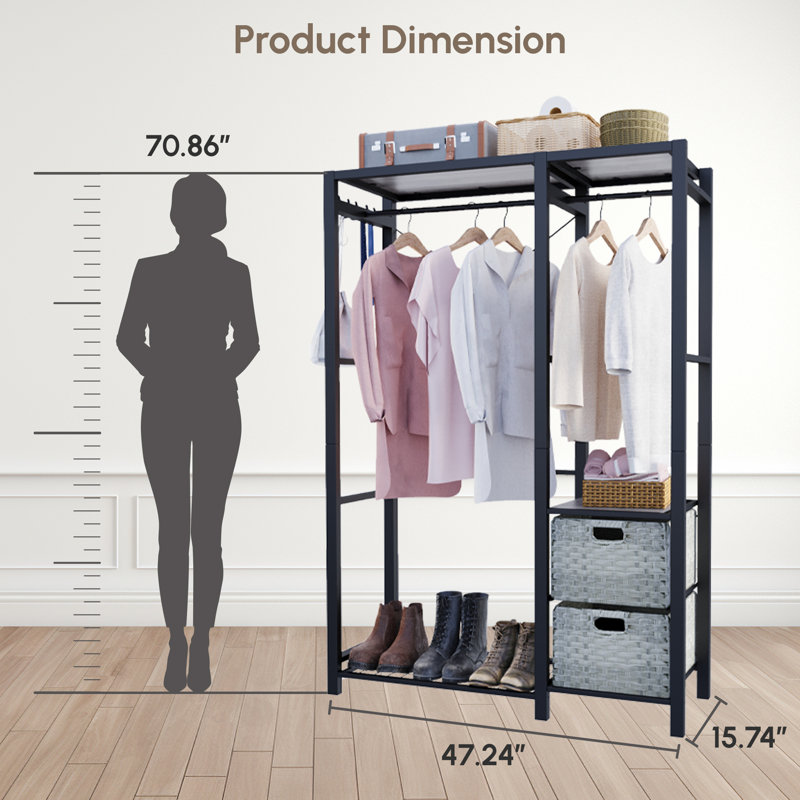 Porte-vêtements portable, Gris