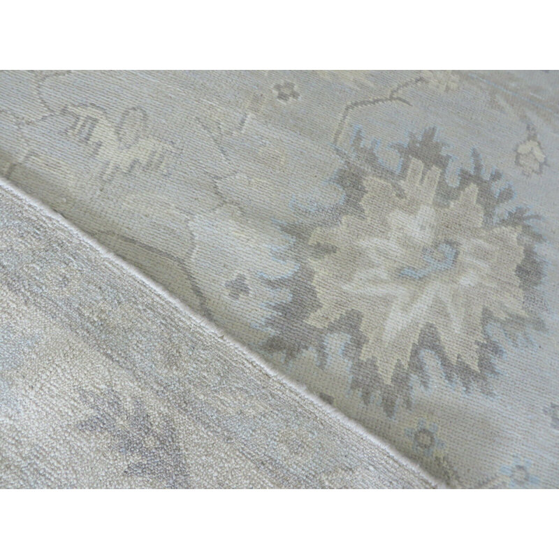 Tapis oriental turc Oushak beige noué à la main 6 pi 1 po x 9 pi 3 po 7B54A1F152E641D2876730E59IEB82F1