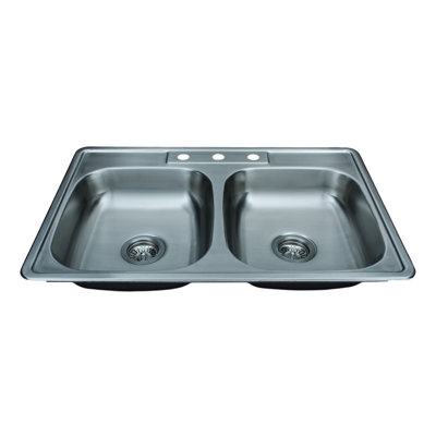 Specialty Series 33'' L Drop-In Double Bowl Stainless Steel Kitchen Sink