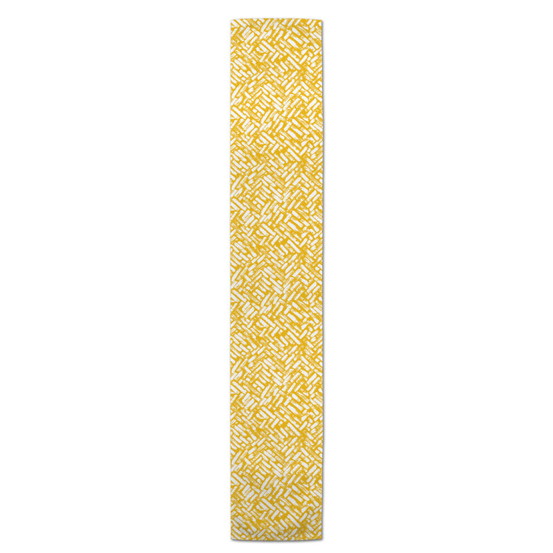 Chemin de table roughhexagon Askerby, 72 po x 16 po, Jaune, Whipton Strokes 