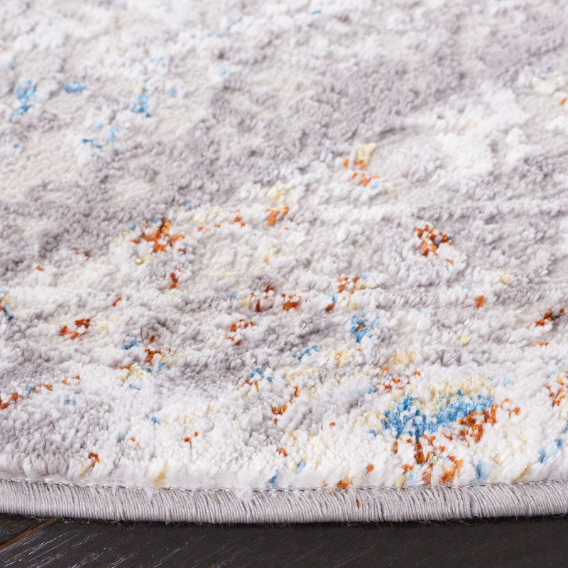 Tapis gris / gris clair Minyard 239, Rond 6 pi 7 po