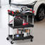 Chariot de service portatif pliable à 3 niveaux 165 lb avec roulettes verrouillables pour un usage multiple