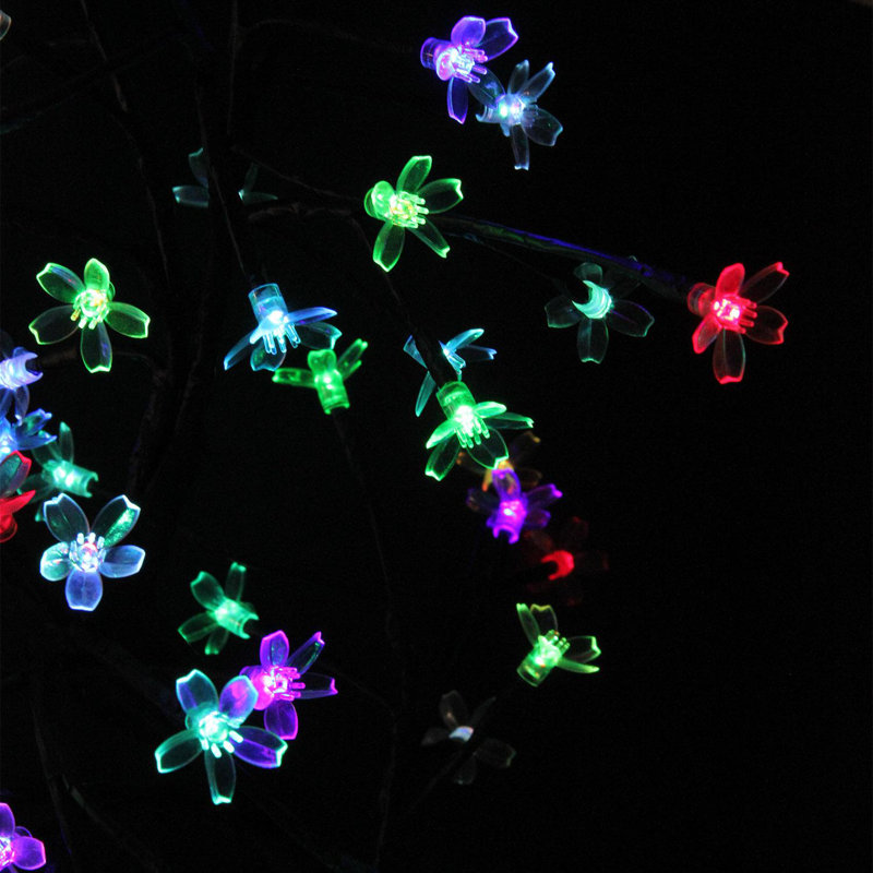 Arbre de fleurs japonais en forme de fleur de sakura éclairée à DEL 23 po multicolore
