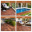 Dalles de terrasse emboîtables en bois d'acacia, motif à damier, pour revêtement de sol extérieur, imperméables et faciles à installer.