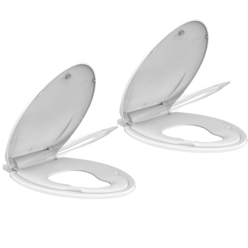 2 Pcs 2 Pcs Toilet Seat Elongated,Toilet Seat With Toddler Seat Built In, Potty Training Toilet Seat Fits Both Adult And Child